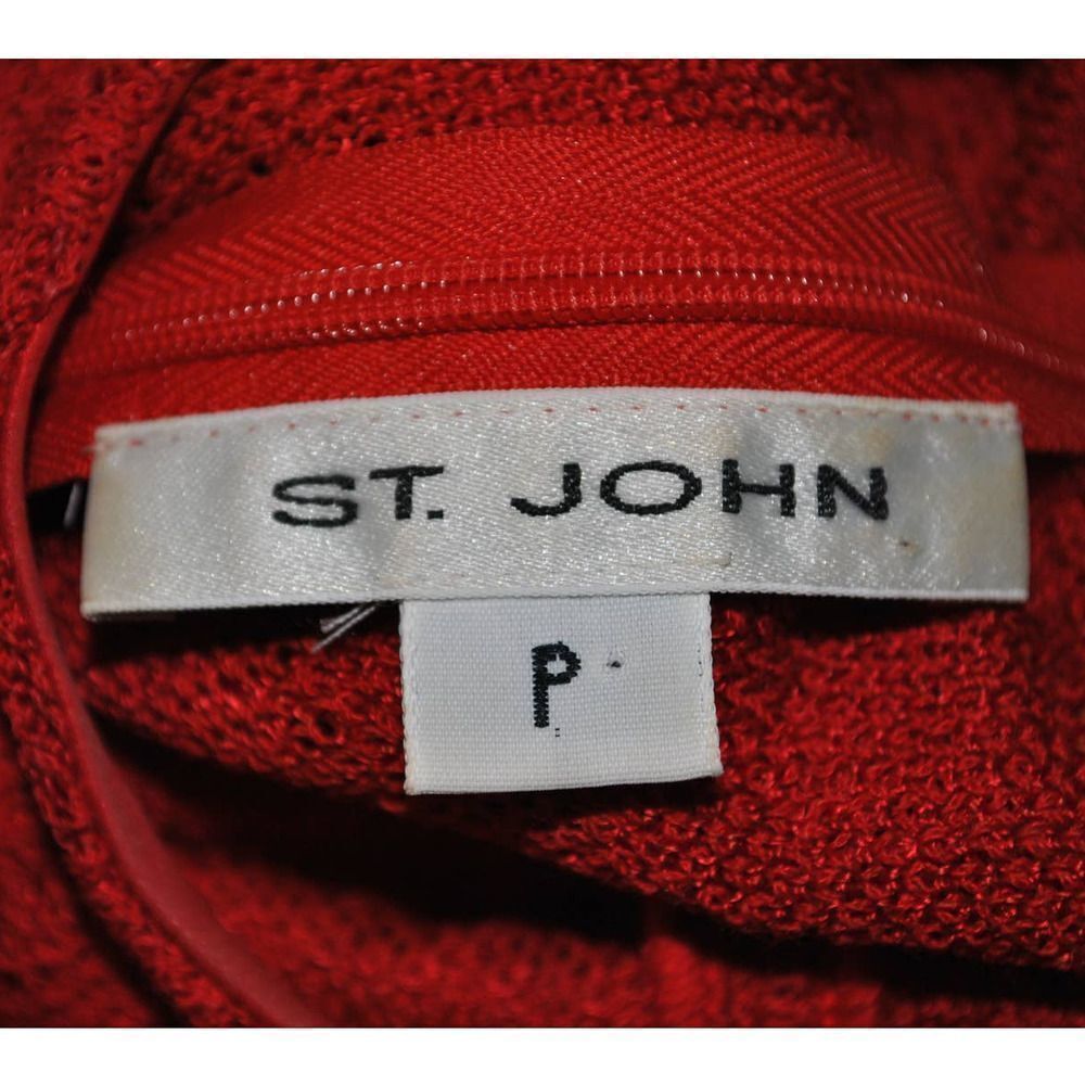 St. John Red Zebra Pattern Knit Turtleneck Sleeve… - image 5